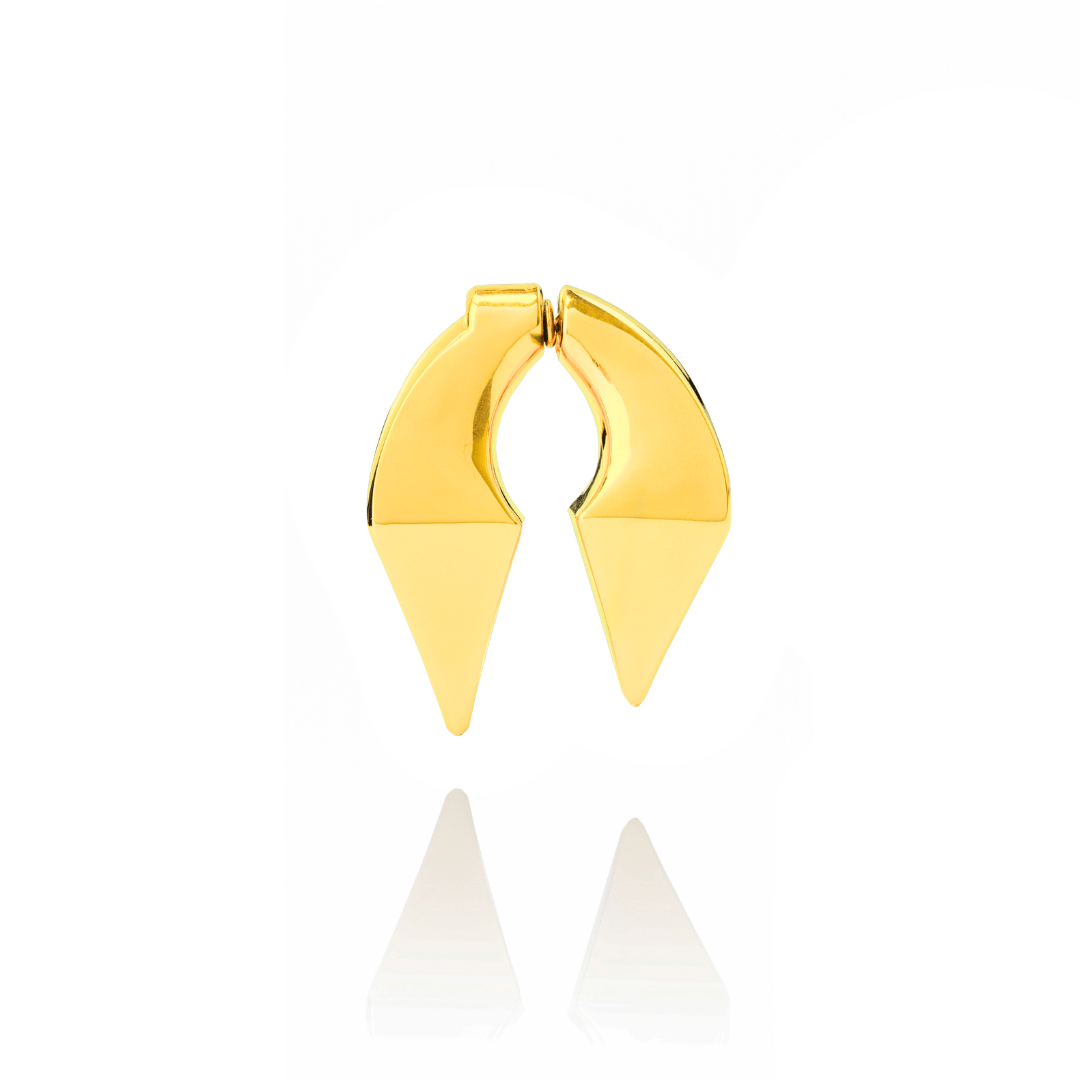 BOLD DOUBLE SPIKE EARRING GOLD - AIRHESS
